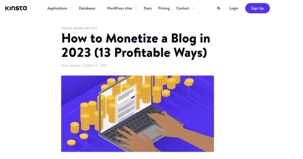 Example of High Quality Content from Kinsta