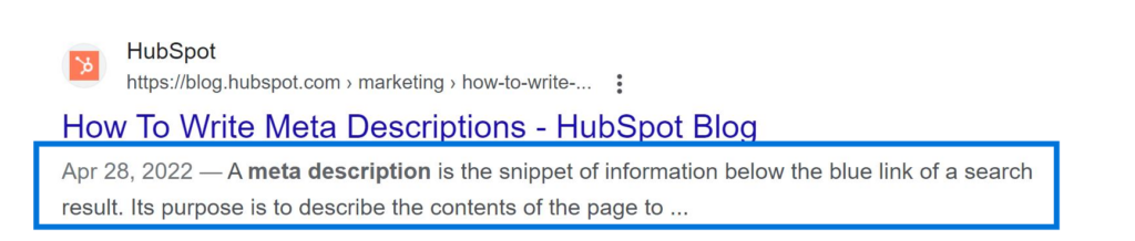 Example of Meta Descriptions