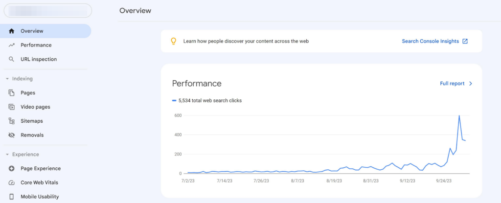 Google Search Console Example