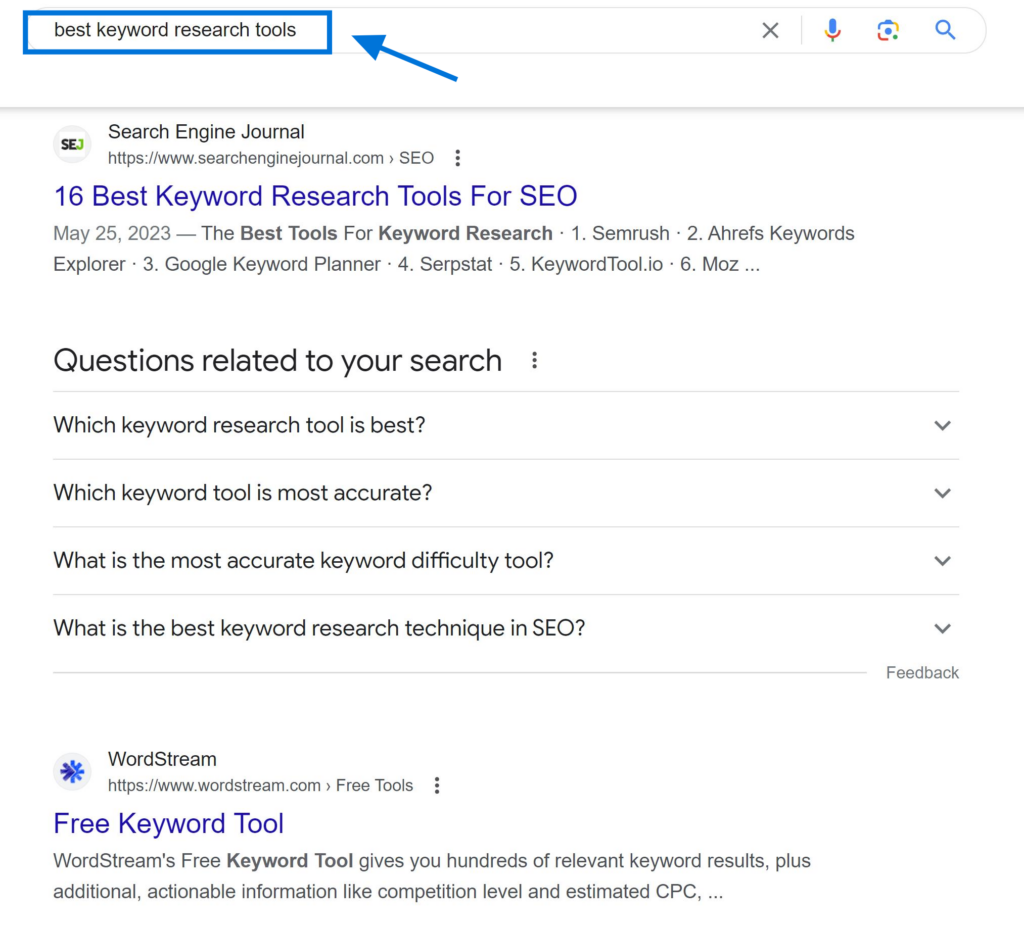 Search Results "best keyword research tools"